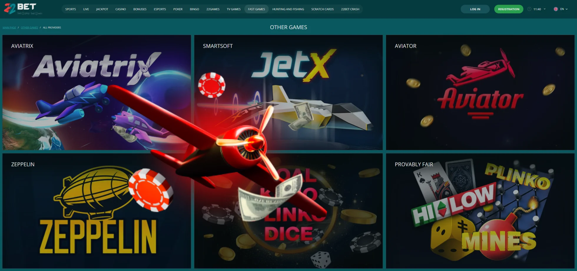 22Bet Casino Games